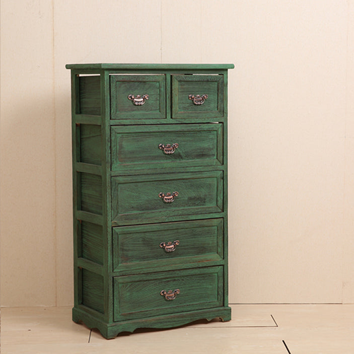 Traditional Solid Wood Lingerie Chest Vertical Storage Chest Dresser with Drawers