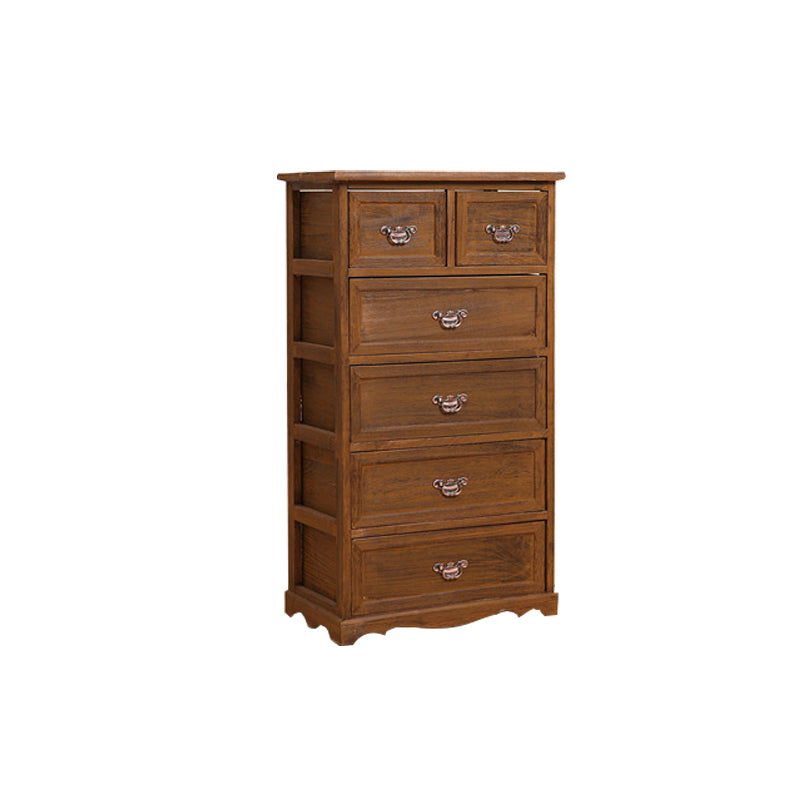 Traditional Solid Wood Lingerie Chest Vertical Storage Chest Dresser with Drawers