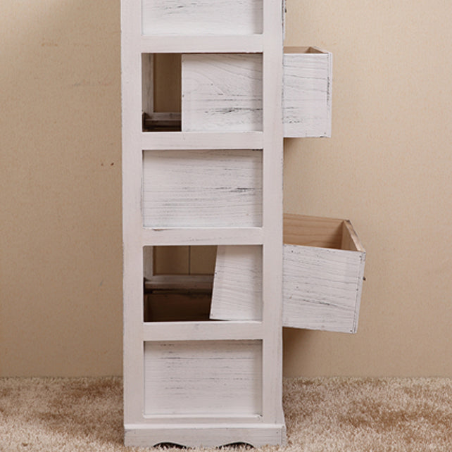 Traditional Solid Wood Lingerie Chest Vertical Storage Chest Dresser with Drawers