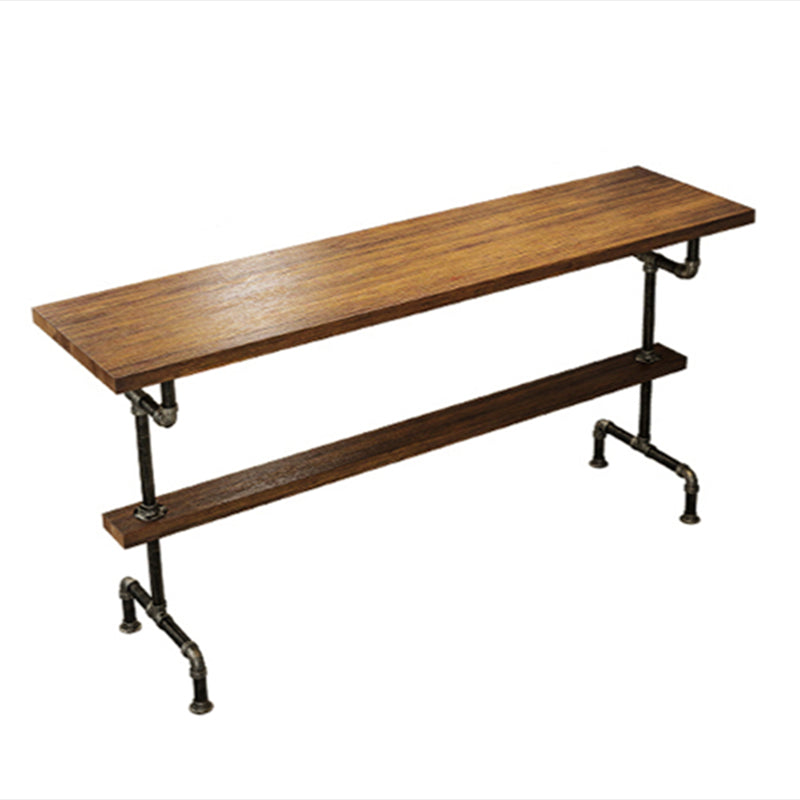 Rectangular Solid Wood Bar Table Set Industrial 1/4/7 Pieces Counter Table with Stools