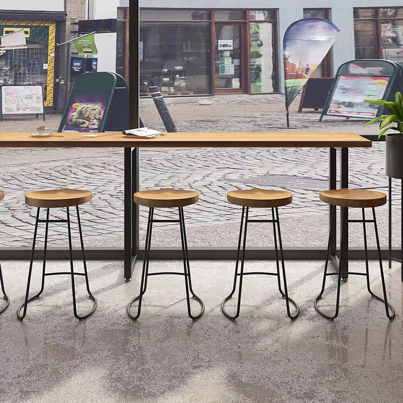 Modern 1/7 Pieces Bar Table Set Rectangle Wood Counter Table with Stools