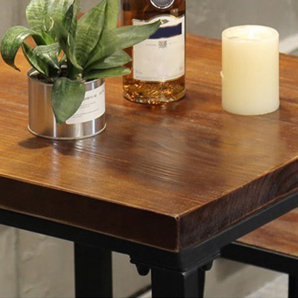 Industrial Bar Set 1/2/3/5 Pcs Metal Bar Stools and Solid Wood Top Bar Table