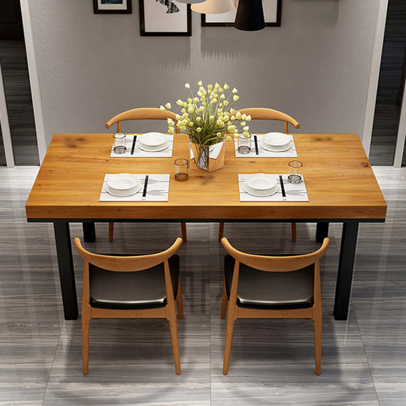 Industrial Rectangle Dining Set 1/2/5 Pieces Solid Wood Dinette Set for Shop