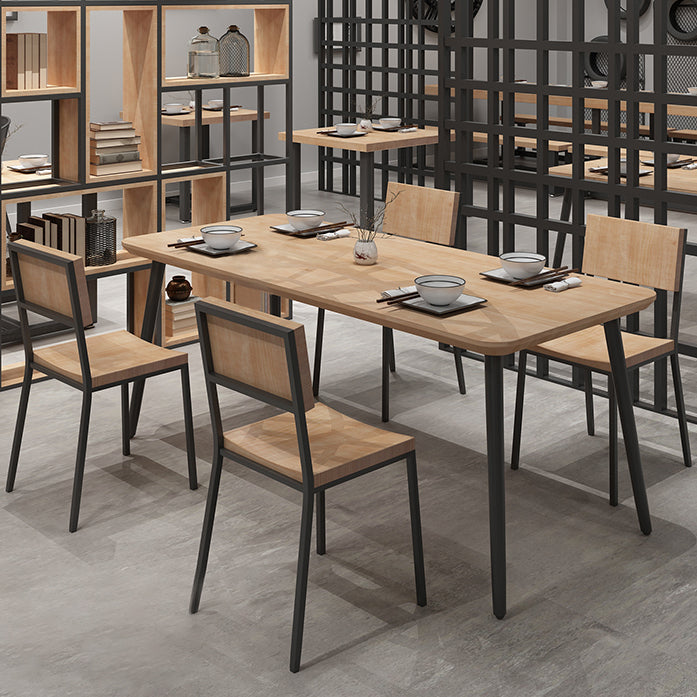 Industrial Dining Table Set 1/2/5 Pcs Solid Wood Top Dining Table and Chairs