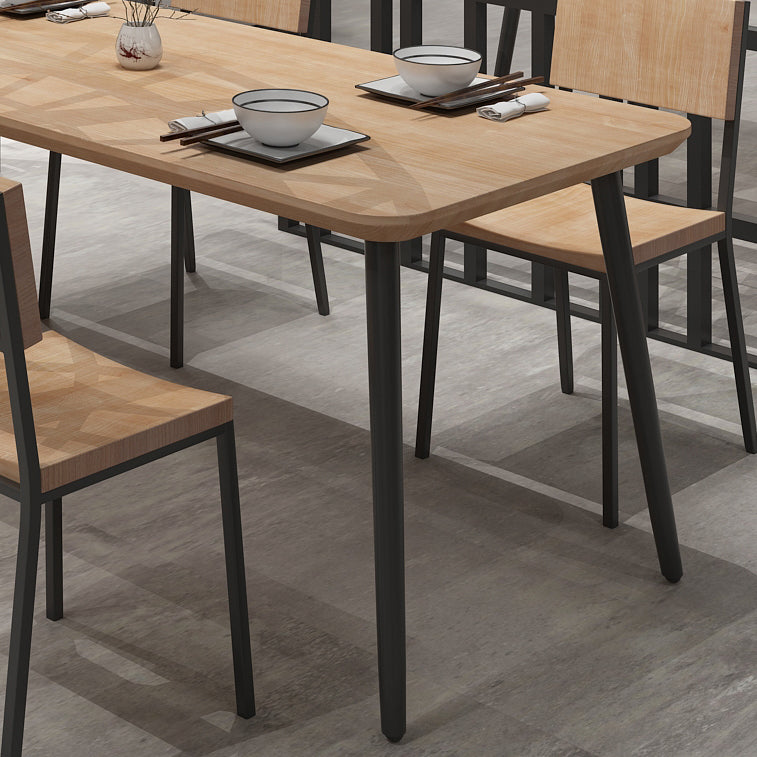 Industrial Dining Table Set 1/2/5 Pcs Solid Wood Top Dining Table and Chairs