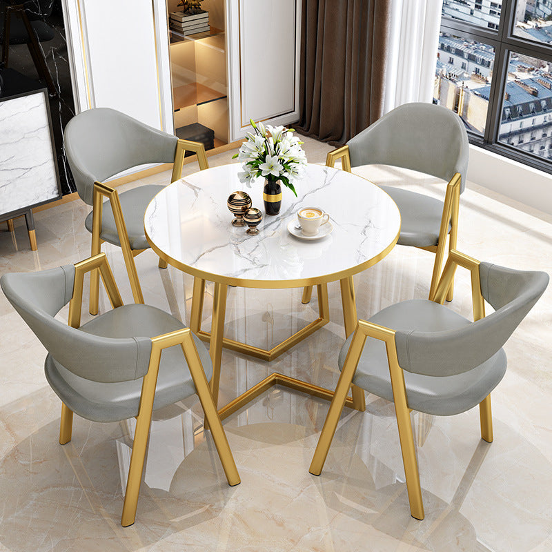 Glam Dining Set Solid Wood 1/2/3/5 Pieces Dining Furniture for Home