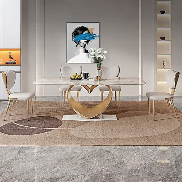 Luxurious Sintered Stone Dining Set Rectangle 1/4/5/7 Pieces Dinette Table Set