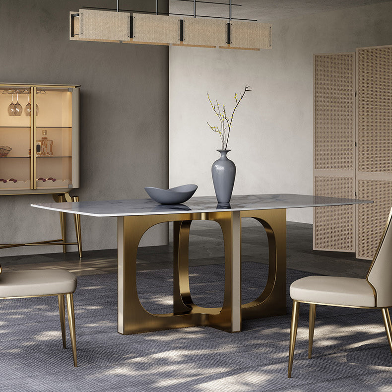 Designer Style Sintered Stone Dining Set Rectangle 1/2/3/5/6 Pieces Dining Room Table Set