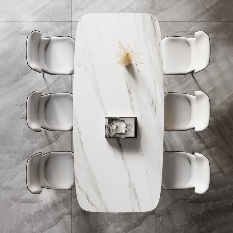 Glam Dining Table Set 1/4/5/7 Pcs Rectangle Dining Table with Wingback Chairs