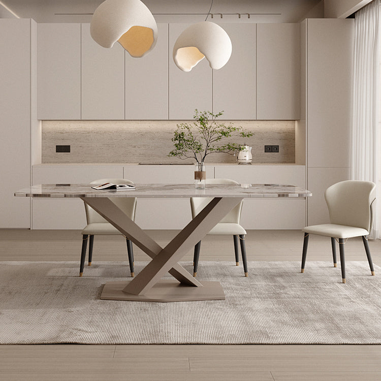 Glam Dining Set 1/3/4 Pcs Gold Rectangle Dining Table with Upholstered Chairs