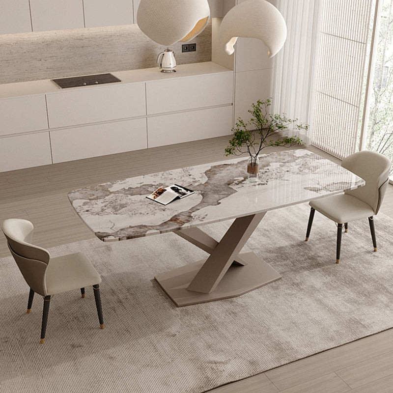 Glam Dining Set 1/3/4 Pcs Gold Rectangle Dining Table with Upholstered Chairs