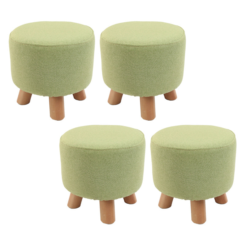 Trendy Cotton Blend Ottoman Plain Round Indoor Footstool Ottoman