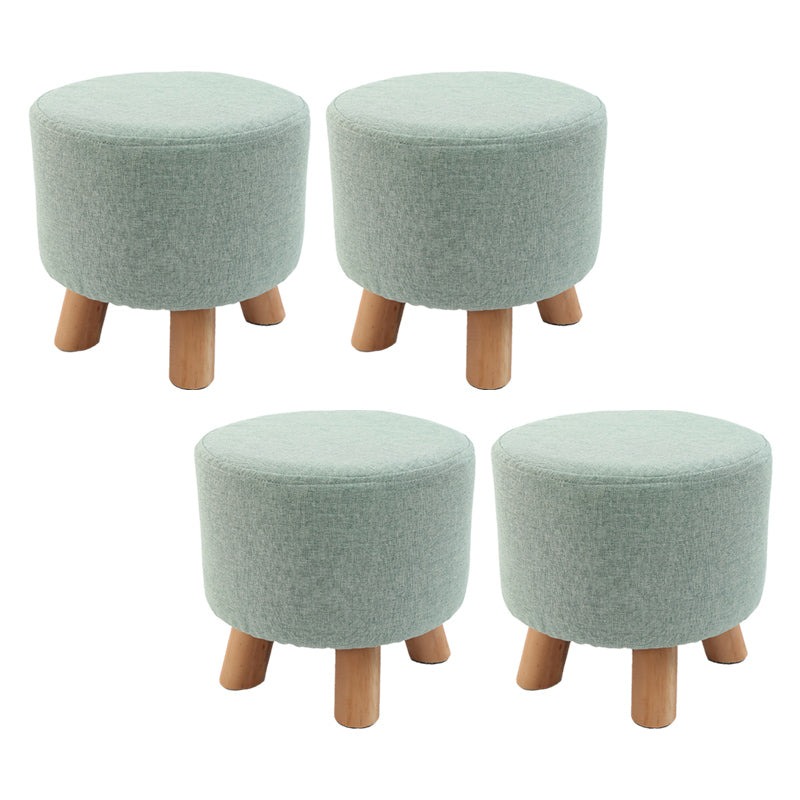 Trendy Cotton Blend Ottoman Plain Round Indoor Footstool Ottoman