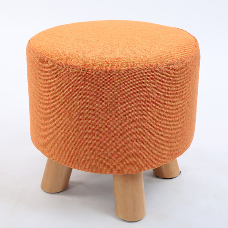 Trendy Cotton Blend Ottoman Plain Round Indoor Footstool Ottoman