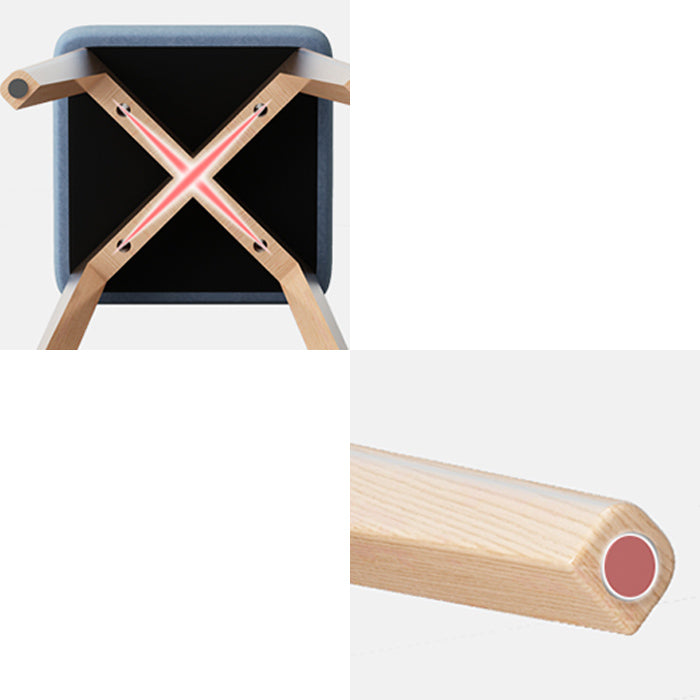 Indoor Cotton Ottoman Tear Resistant with Four Legs Cube Ottoman Square Modern