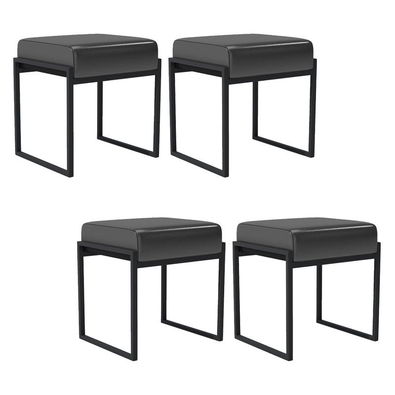 Modern Faux Leather Ottoman Pure Color Waterproof Rectangle Chair Ottoman