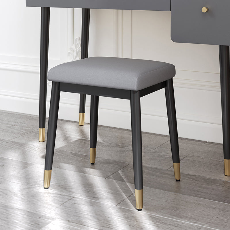 Stylish Pouf Ottoman Solid Color Water Resistant Rectangle Footstool Ottoman