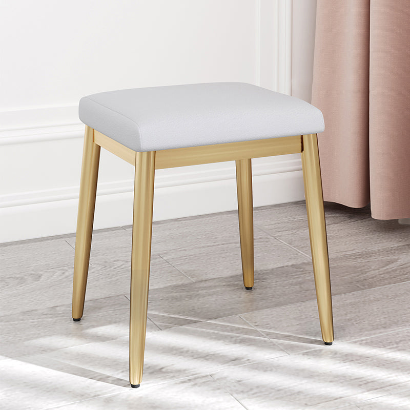 Stylish Pouf Ottoman Solid Color Water Resistant Rectangle Footstool Ottoman