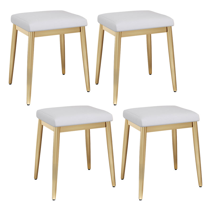 Stylish Pouf Ottoman Solid Color Water Resistant Rectangle Footstool Ottoman