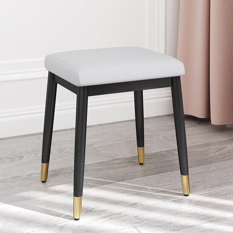 Stylish Pouf Ottoman Solid Color Water Resistant Rectangle Footstool Ottoman