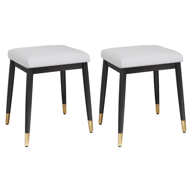 Stylish Pouf Ottoman Solid Color Water Resistant Rectangle Footstool Ottoman