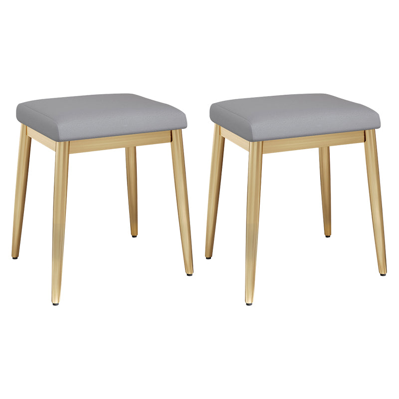 Stylish Pouf Ottoman Solid Color Water Resistant Rectangle Footstool Ottoman