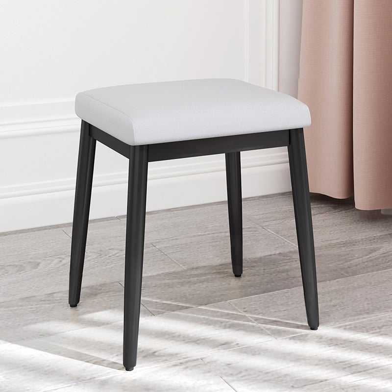 Stylish Pouf Ottoman Solid Color Water Resistant Rectangle Footstool Ottoman