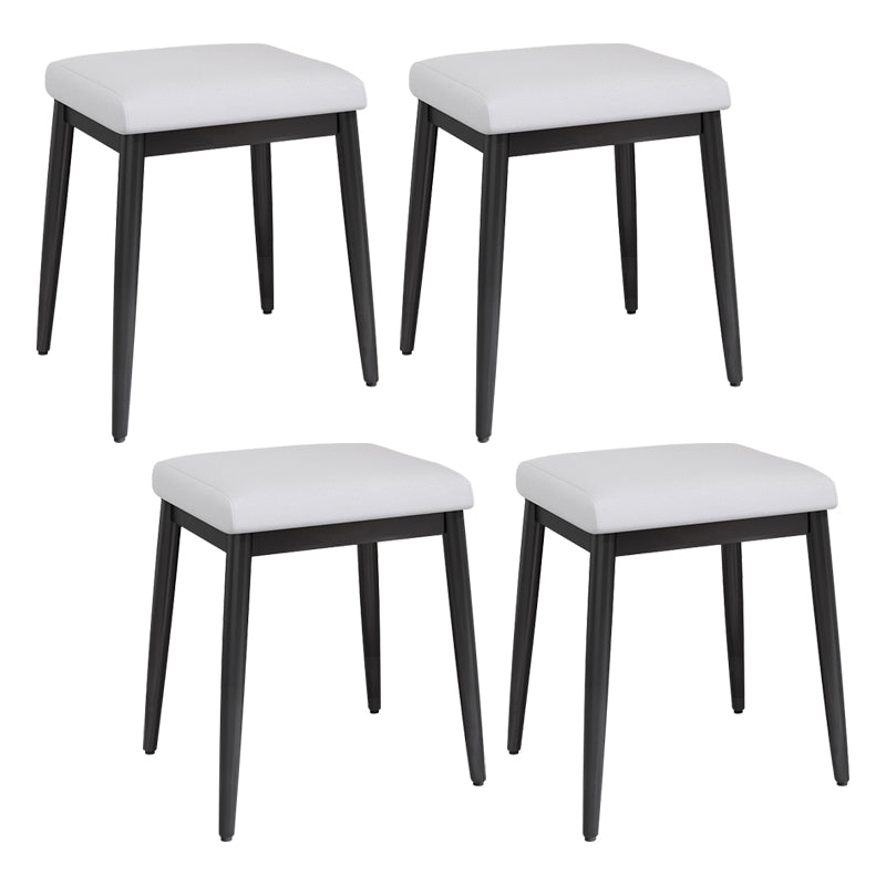 Stylish Pouf Ottoman Solid Color Water Resistant Rectangle Footstool Ottoman