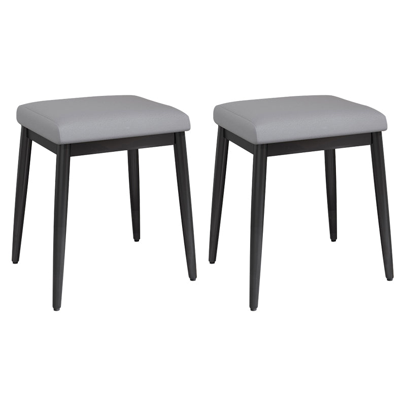 Stylish Pouf Ottoman Solid Color Water Resistant Rectangle Footstool Ottoman