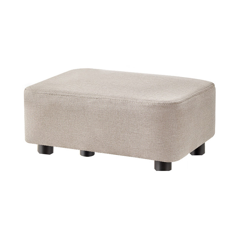 Contemporary Ottoman Solid Color Water Resistant Leather Rectangle Footstool Ottoman