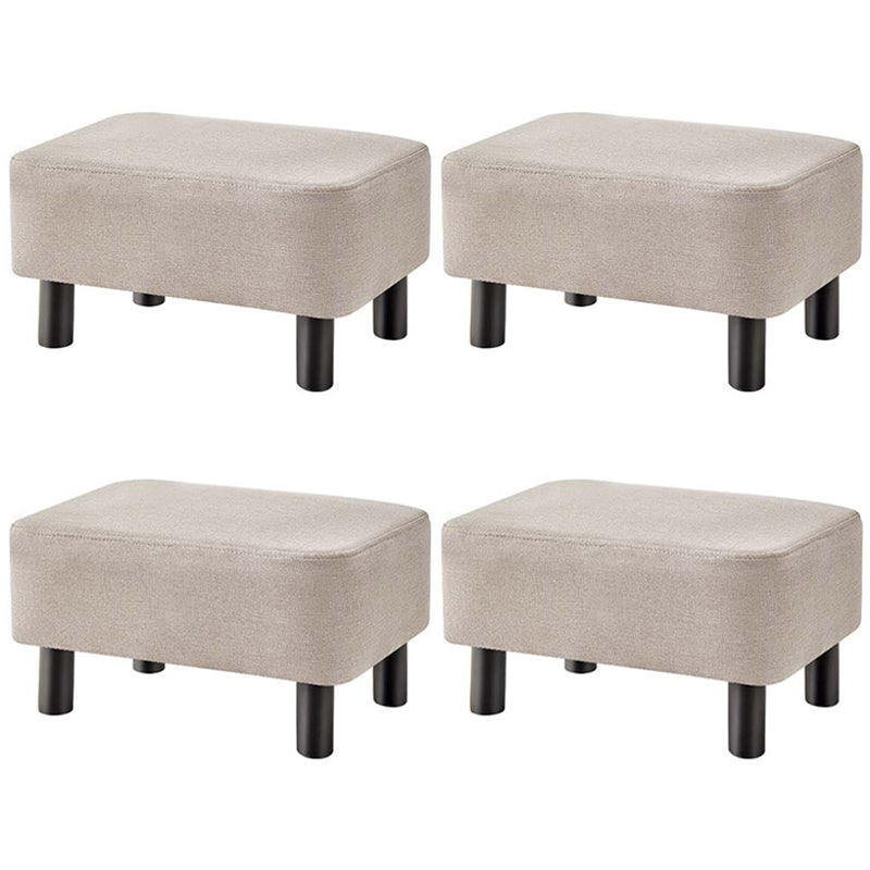 Contemporary Ottoman Solid Color Water Resistant Leather Rectangle Footstool Ottoman