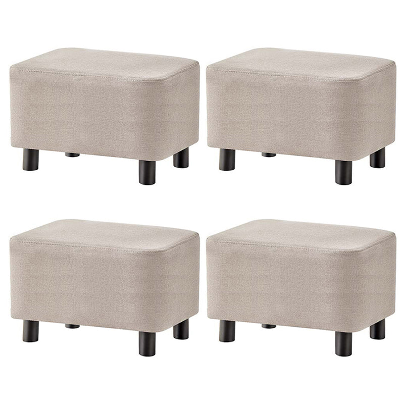 Contemporary Ottoman Solid Color Water Resistant Leather Rectangle Footstool Ottoman