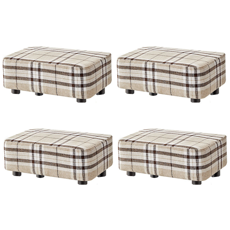 Contemporary Ottoman Solid Color Water Resistant Leather Rectangle Footstool Ottoman