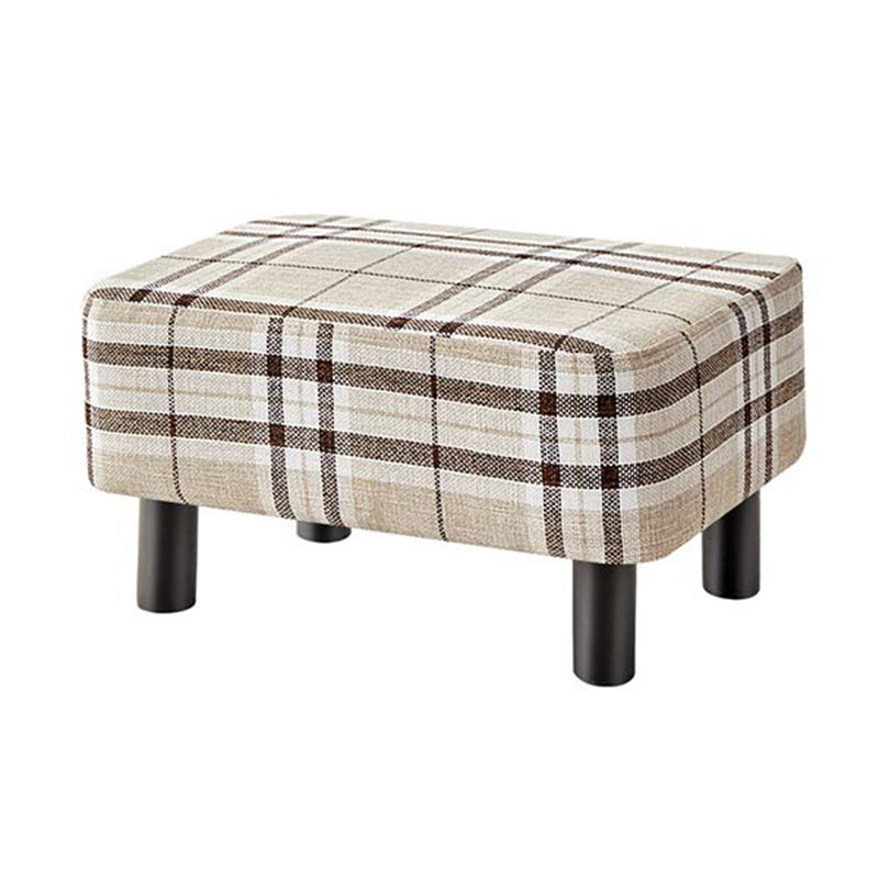 Contemporary Ottoman Solid Color Water Resistant Leather Rectangle Footstool Ottoman