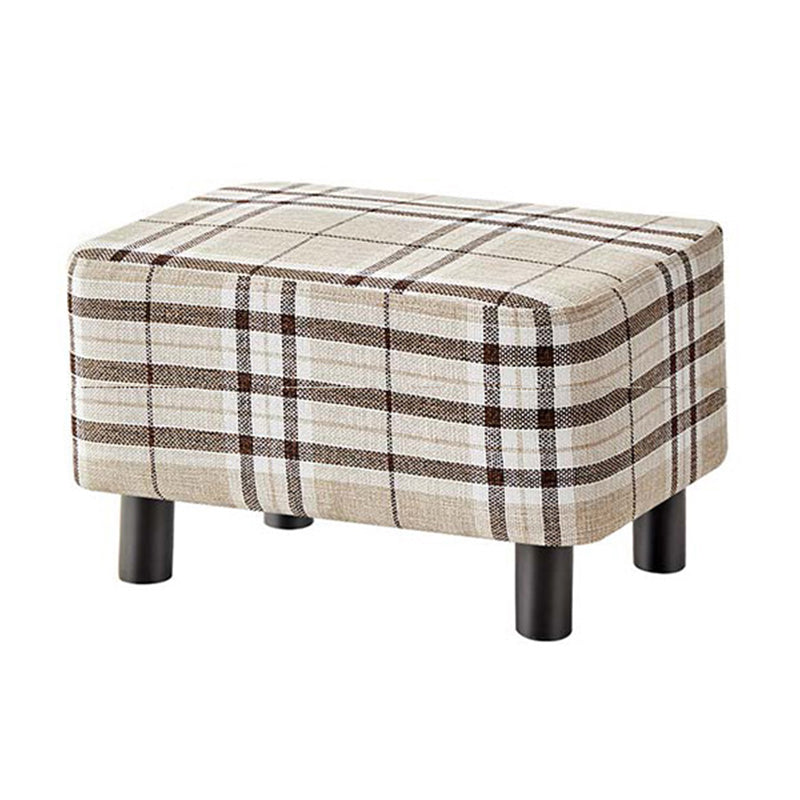 Contemporary Ottoman Solid Color Water Resistant Leather Rectangle Footstool Ottoman