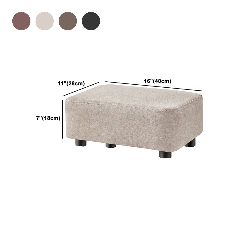 Contemporary Ottoman Solid Color Water Resistant Leather Rectangle Footstool Ottoman