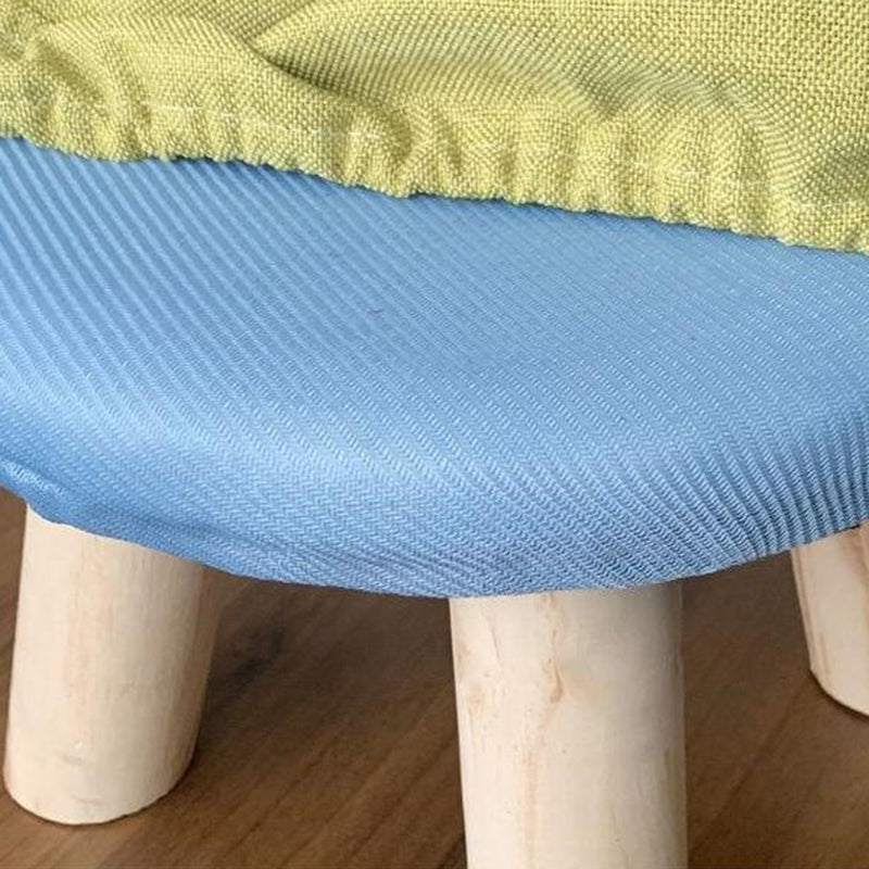 Linen Ottoman Animal Print with Four Legs Scratch Resistant Modern Square Cube Ottoman