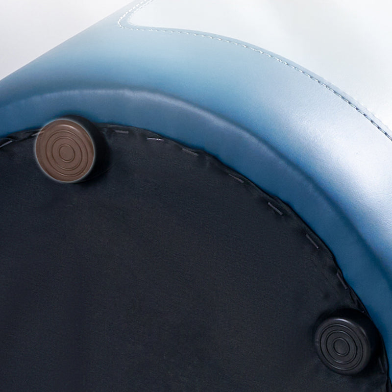 Modern Cylinder Shape Pouf Chair Contrast Color PU Leather Water Resistant Boucle Pouf