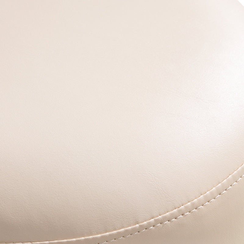 Modern Cylinder Shape Pouf Chair Contrast Color PU Leather Water Resistant Boucle Pouf