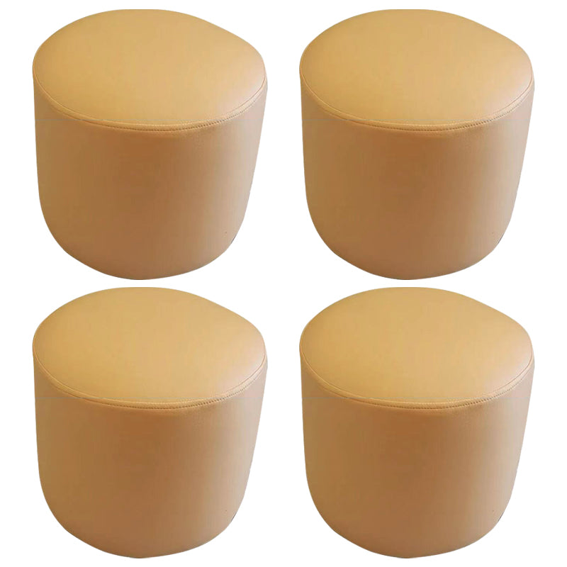 Ottoman Faux Leather Modern Specialty Water Resistant Houndstooth Pattern Ottoman