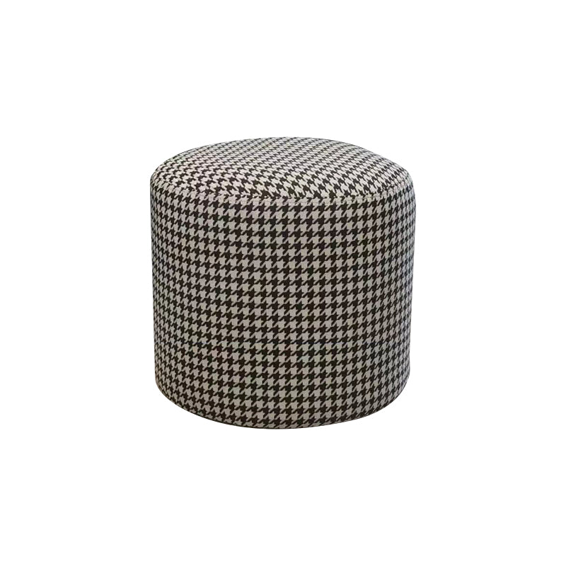 Ottoman Faux Leather Modern Specialty Water Resistant Houndstooth Pattern Ottoman