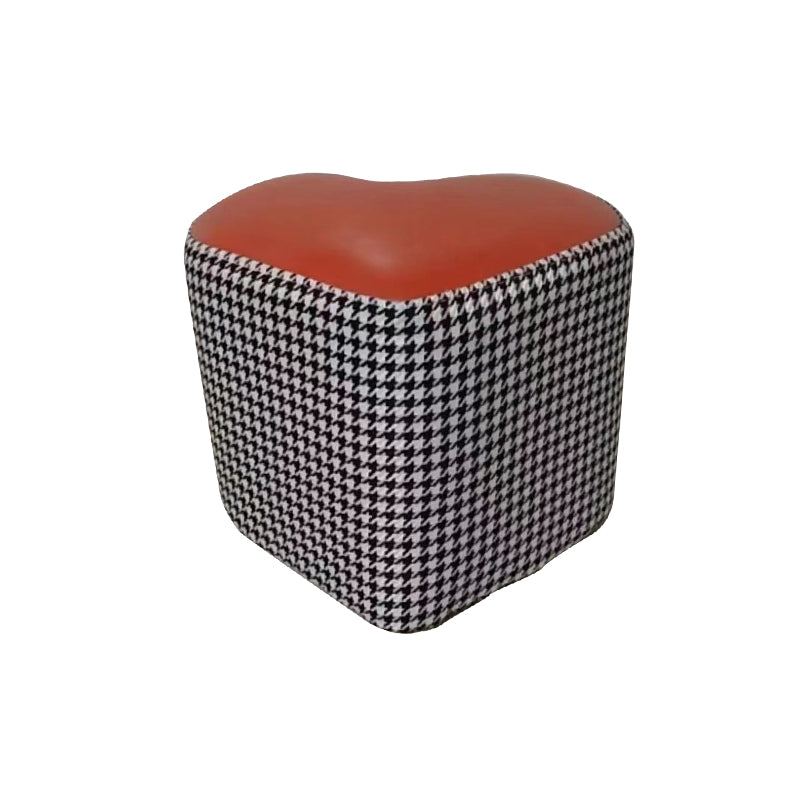 Ottoman Faux Leather Modern Specialty Water Resistant Houndstooth Pattern Ottoman