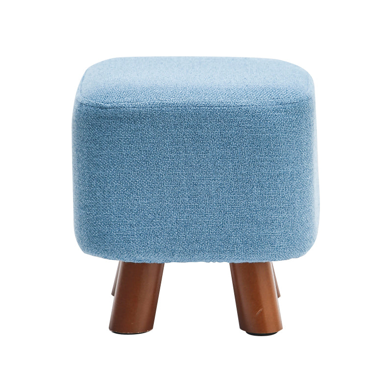 Solid Color Tear Resistant Ottoman Modern Blue Standard for Home Drawing Room