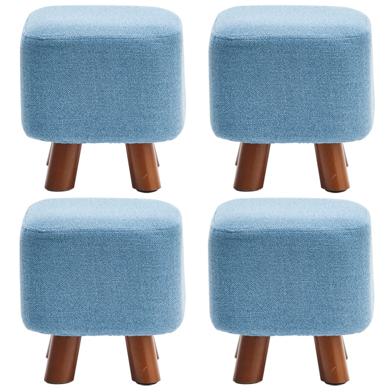 Solid Color Tear Resistant Ottoman Modern Blue Standard for Home Drawing Room