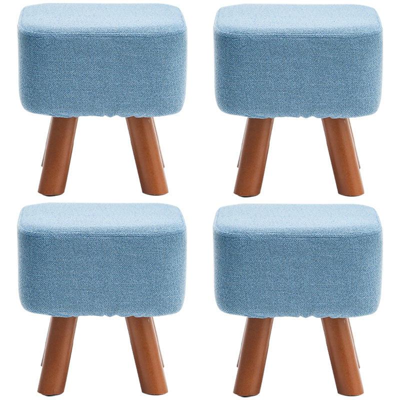 Solid Color Tear Resistant Ottoman Modern Blue Standard for Home Drawing Room