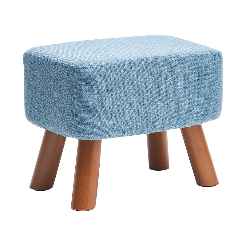 Solid Color Tear Resistant Ottoman Modern Blue Standard for Home Drawing Room