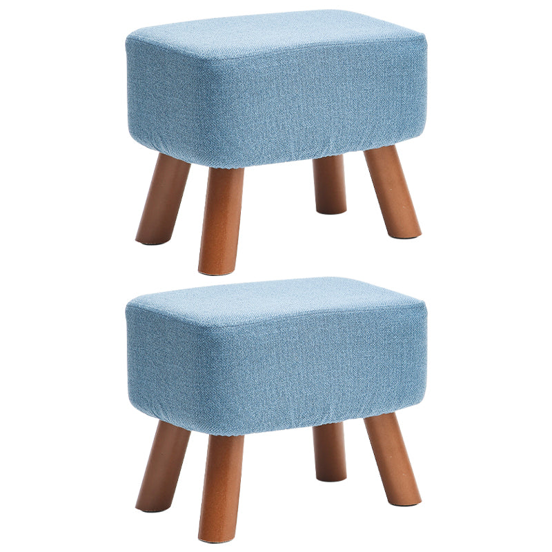 Solid Color Tear Resistant Ottoman Modern Blue Standard for Home Drawing Room