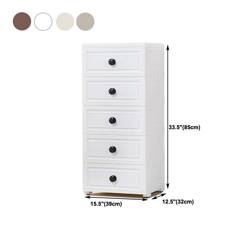 Vertical Plastic Lingerie Chest Modern Style Storage Chest with 5 Drawers