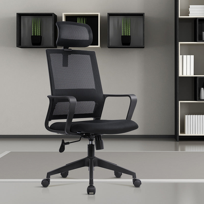 Modern Desk Chair Mid-Back Home Office Chair in Black No Distressing