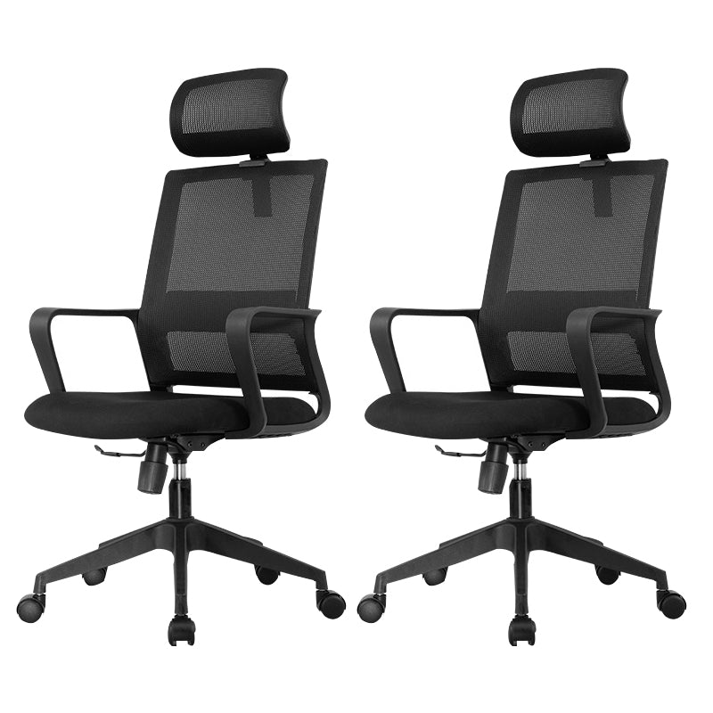 Modern Desk Chair Mid-Back Home Office Chair in Black No Distressing